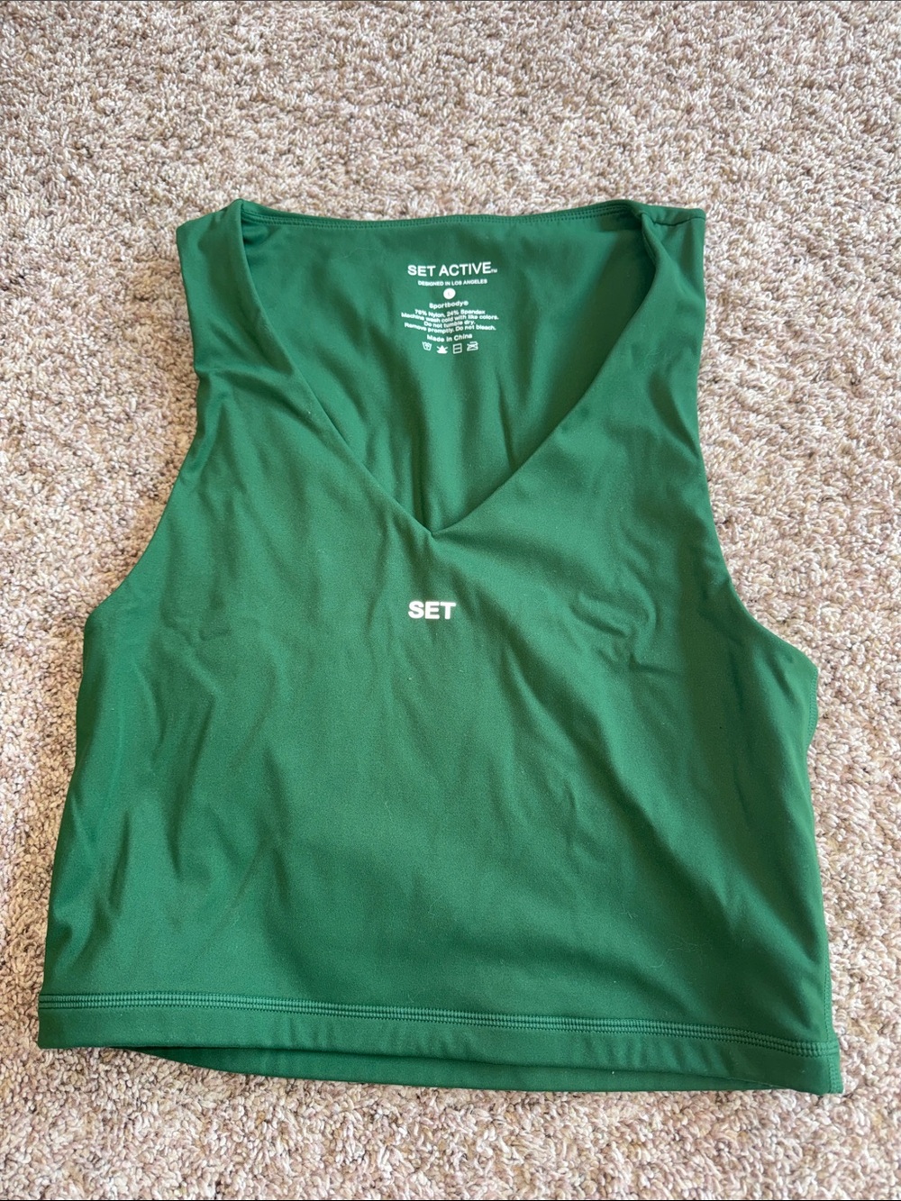 SET ACTIVE sportbody point tank bra in wild green size large